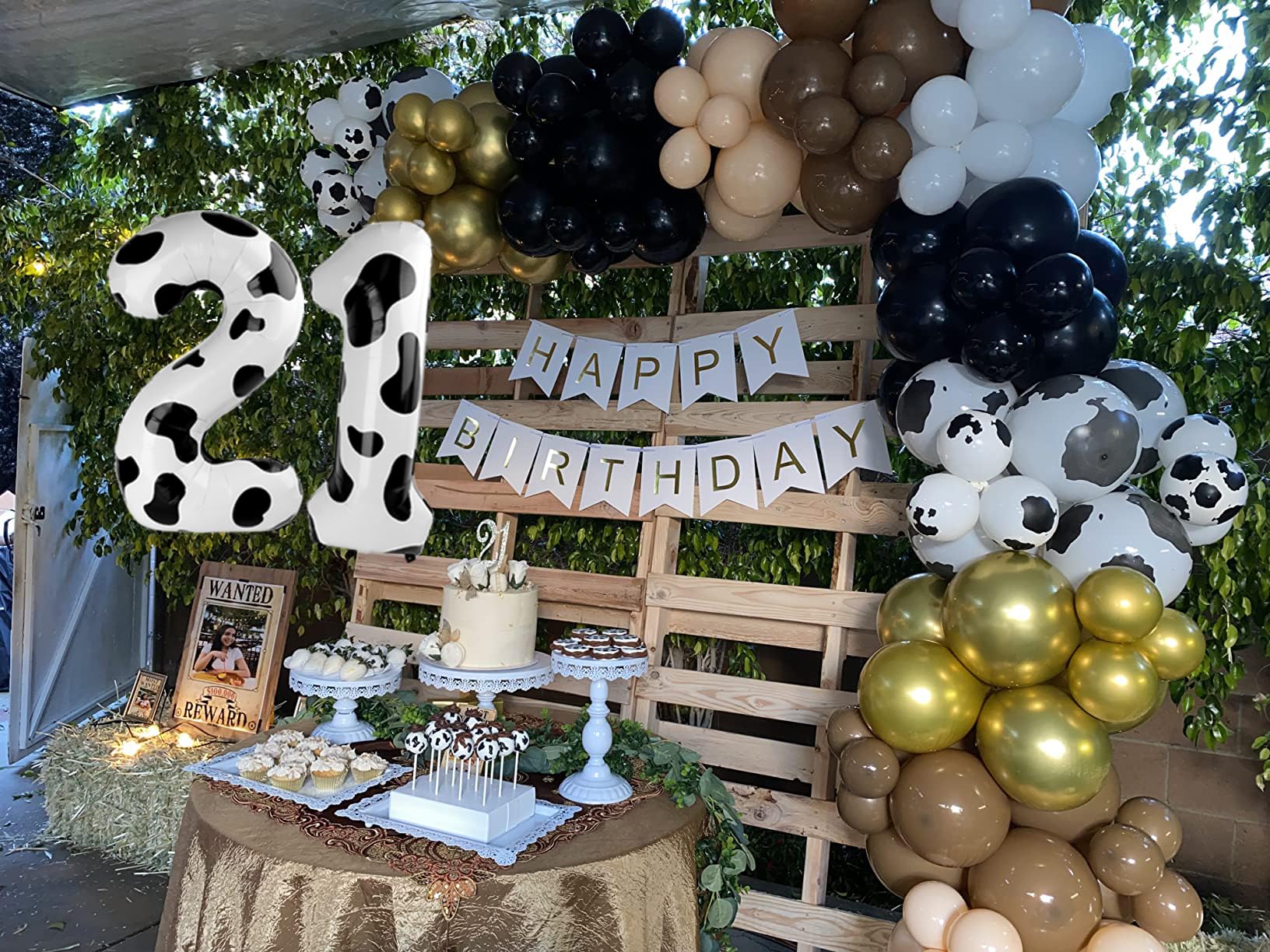 Cow Print Number Balloon Birthday Decorations, 40 inch Number balloon 0-9(Zero-Nine), Cow Balloon for Farm Birthday Party Supplies, Cow Themed