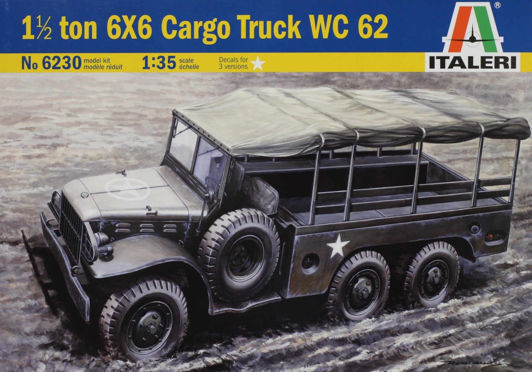 WC62 1-1/2-Ton 6x6 Cargo Truck 1/35 Italeri