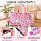 Roneenz American Mahjong Set with Mat and Racks - 166 Pink Tiles, 4 All-in-One Color Rack/Pushers, Chips & Dice, Pink Carrying Bag - Complete Portable