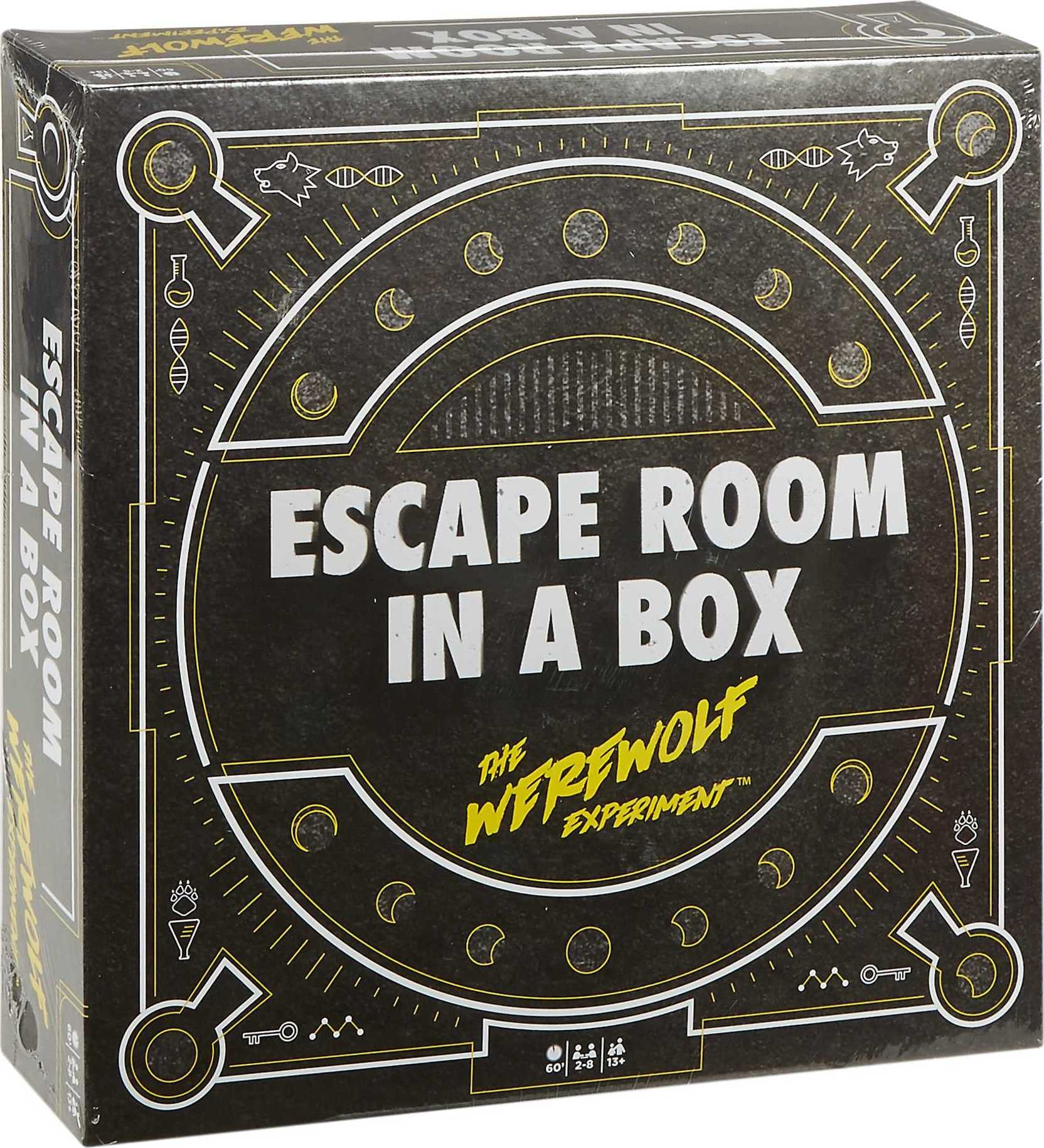 Mattel Games Escape Room in a Box The Werewolf Experiment, Room Escape Group Game for Teens and Adults, with 19 2D and 3D Puzzles, Connects to Amazon