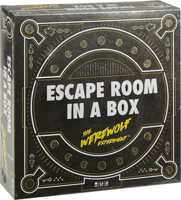 Mattel Games Escape Room in a Box The Werewolf Experiment, Room Escape Group Game for Teens and Adults, with 19 2D and 3D Puzzles, Connects to Amazon