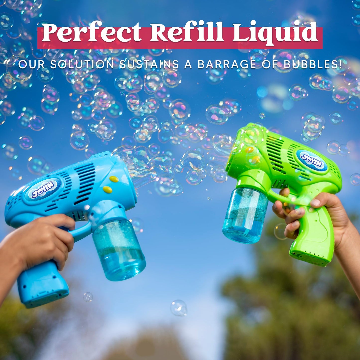 JOYIN 3 Packs 32 oz Bubble Concentrated Solution (up to 7.5 Gallon), Refill Solution for Bubble Machine, Wand, Blaster, Blower