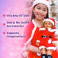 Playtime by Eimmie 18 Inch Doll Clothes and Accessories - Christmas Holiday Dress with Matching Santa Hat & Shawl - Clothing Sets & Stuff - Fits