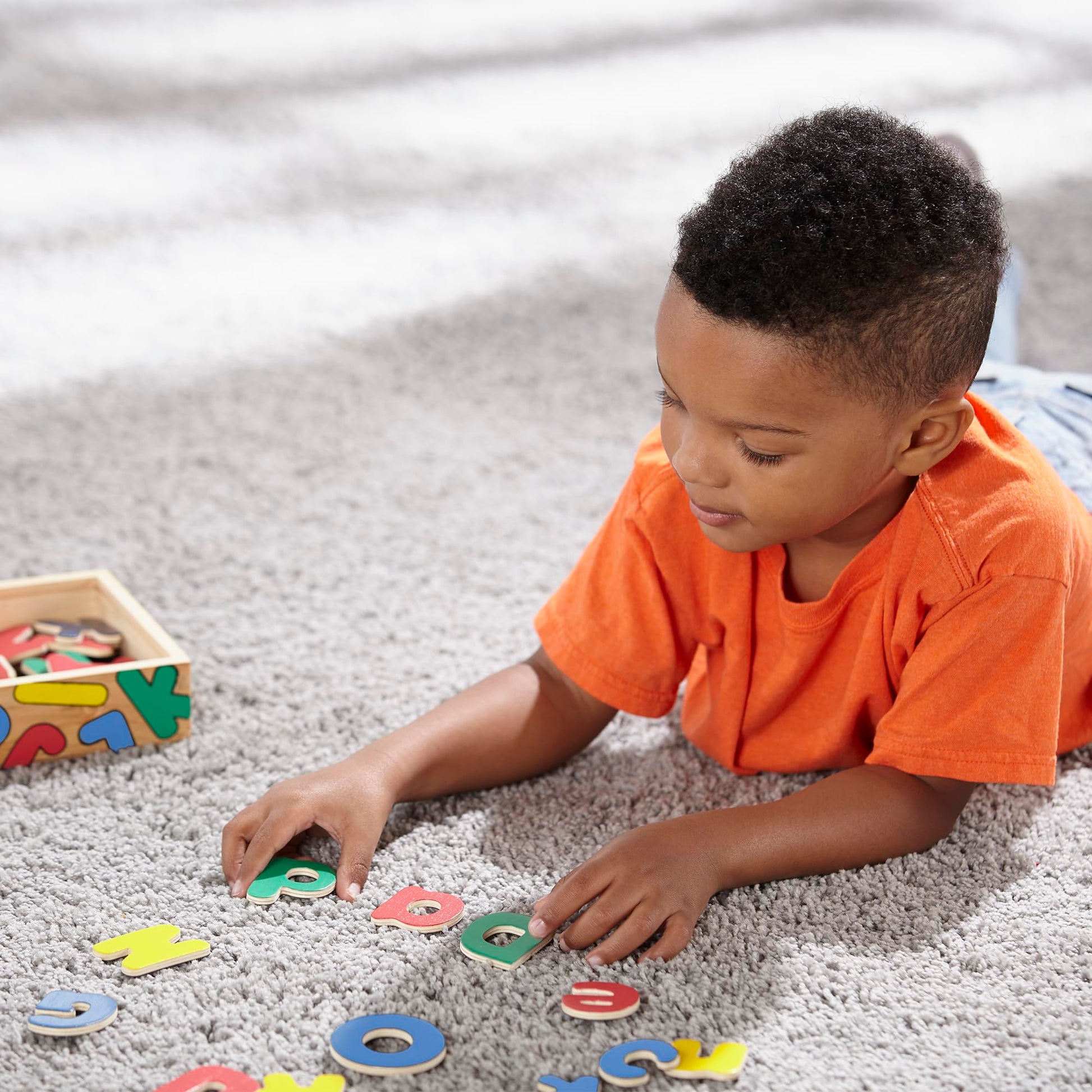 Melissa & Doug 52 Wooden Alphabet Magnets in a Box - Uppercase and Lowercase Letters