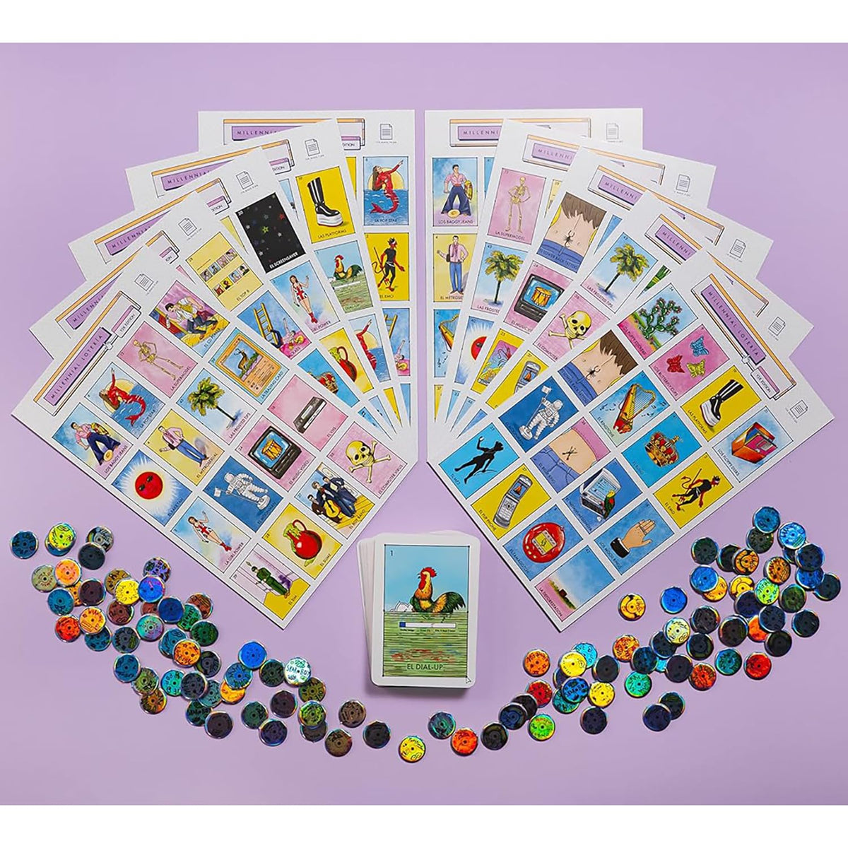 Millennial Loteria: Y2K Edition - Parody Mexican Bingo Party Game, Matching Card Game, Nostalgia & Iconic Humor, Family & Adults 13+, 2-10 Players