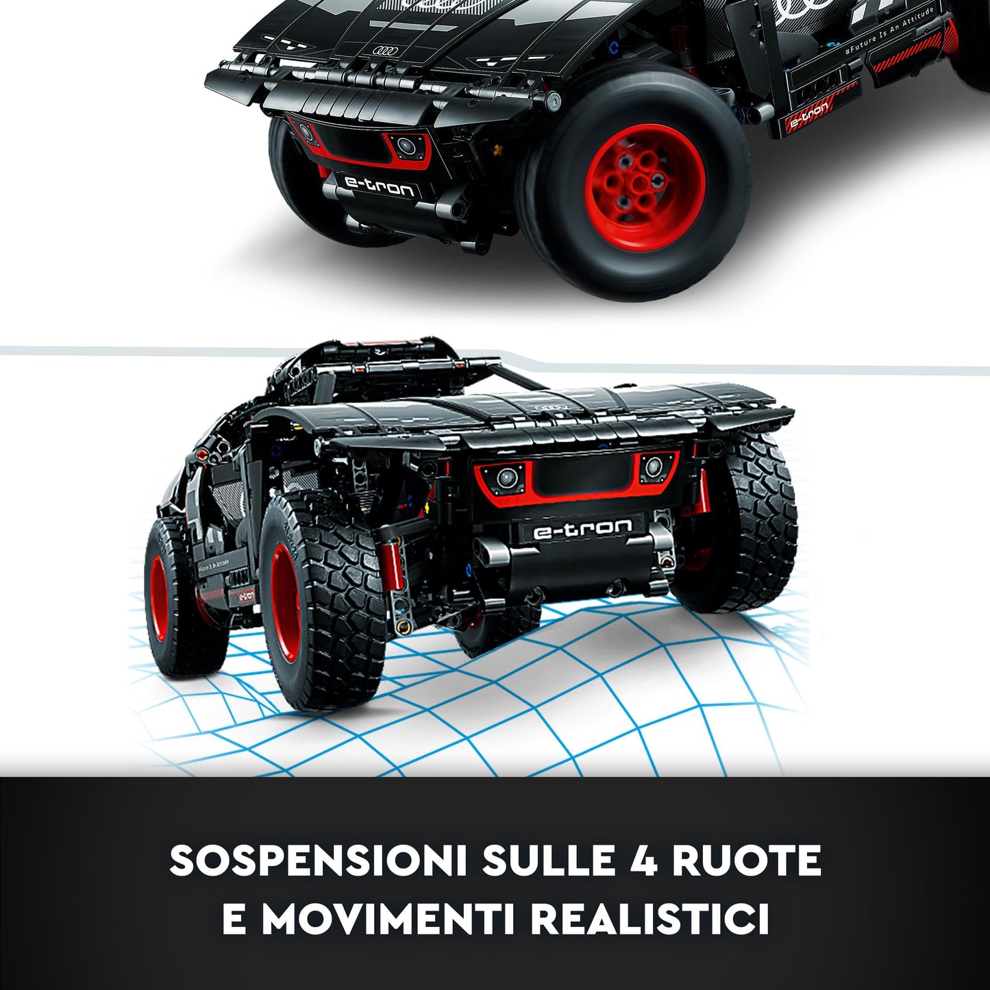 LEGO Technic Audi RS Q e-tron 42160 Advanced Building Kit for Kids Ages 10 and Up, This Remote Controlled Car Toy Features App-Controlled Steering and