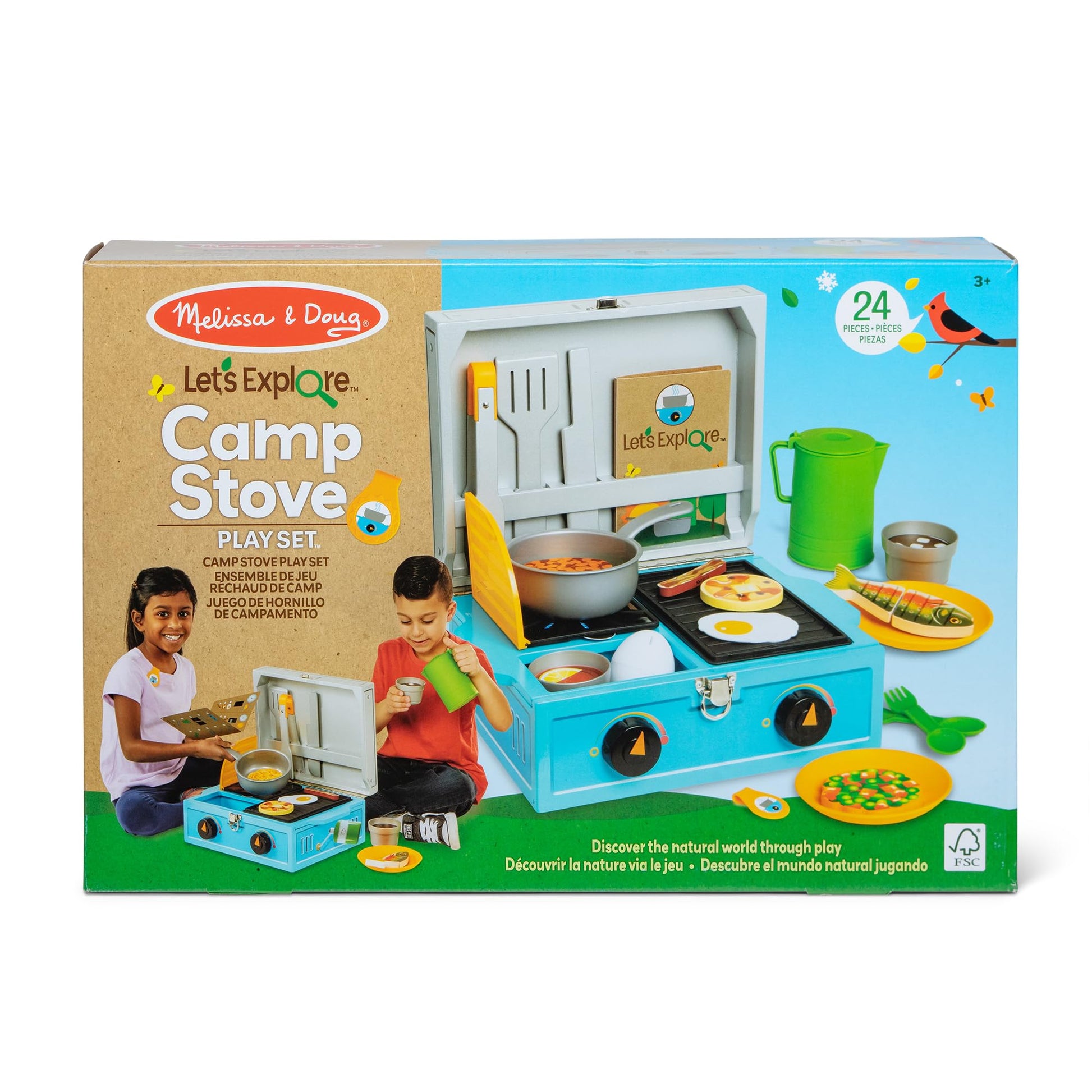 Melissa & Doug Let’s Explore Camp Stove Play Set - 24 Pieces - FSC Certified