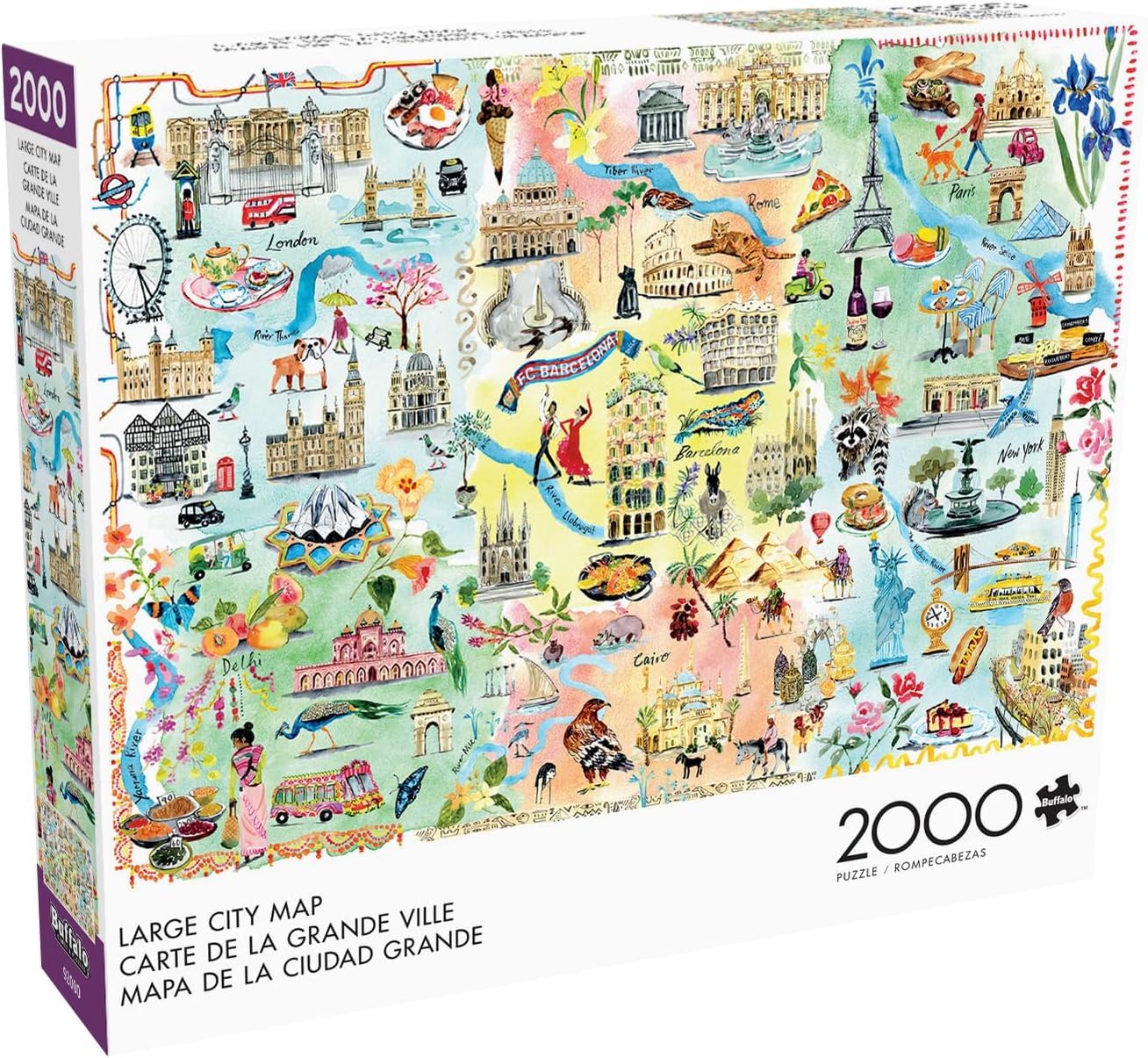 Buffalo Games - Large City Map - 2000 Piece Jigsaw Puzzle for Adults