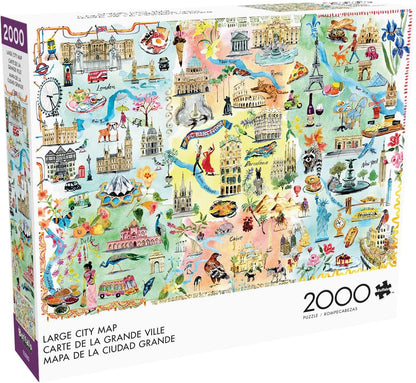 Buffalo Games - Large City Map - 2000 Piece Jigsaw Puzzle for Adults