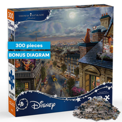 Ceaco - Disney Thomas Kinkade Aristocats Love Under - 300 Puzzle for Adults