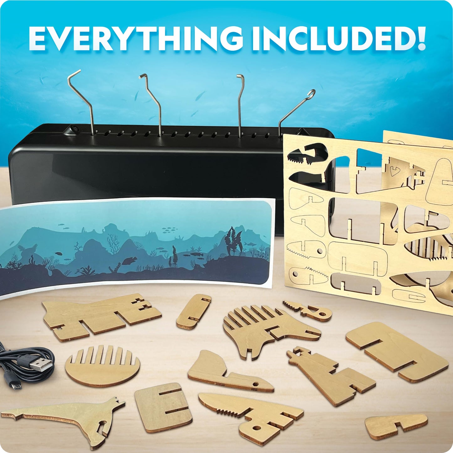 National Geographic Motorized Shark 3D Wood Puzzle Model Kit for Kids