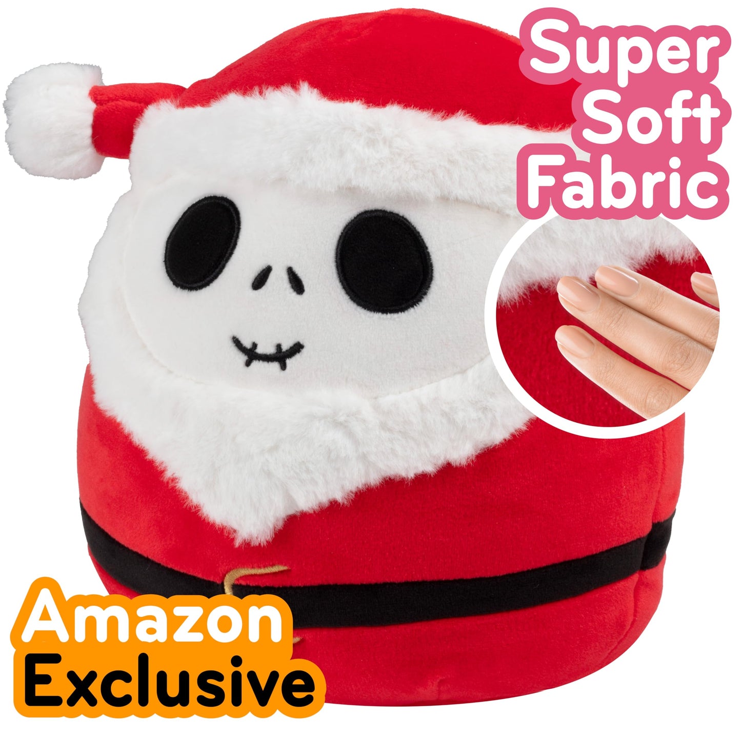 Squishmallows Original 8-Inch Jack Skellington Santa Claus- Nightmare Before Christmas - Official Jazwares Disney Plush - Collectible Soft & Squishy