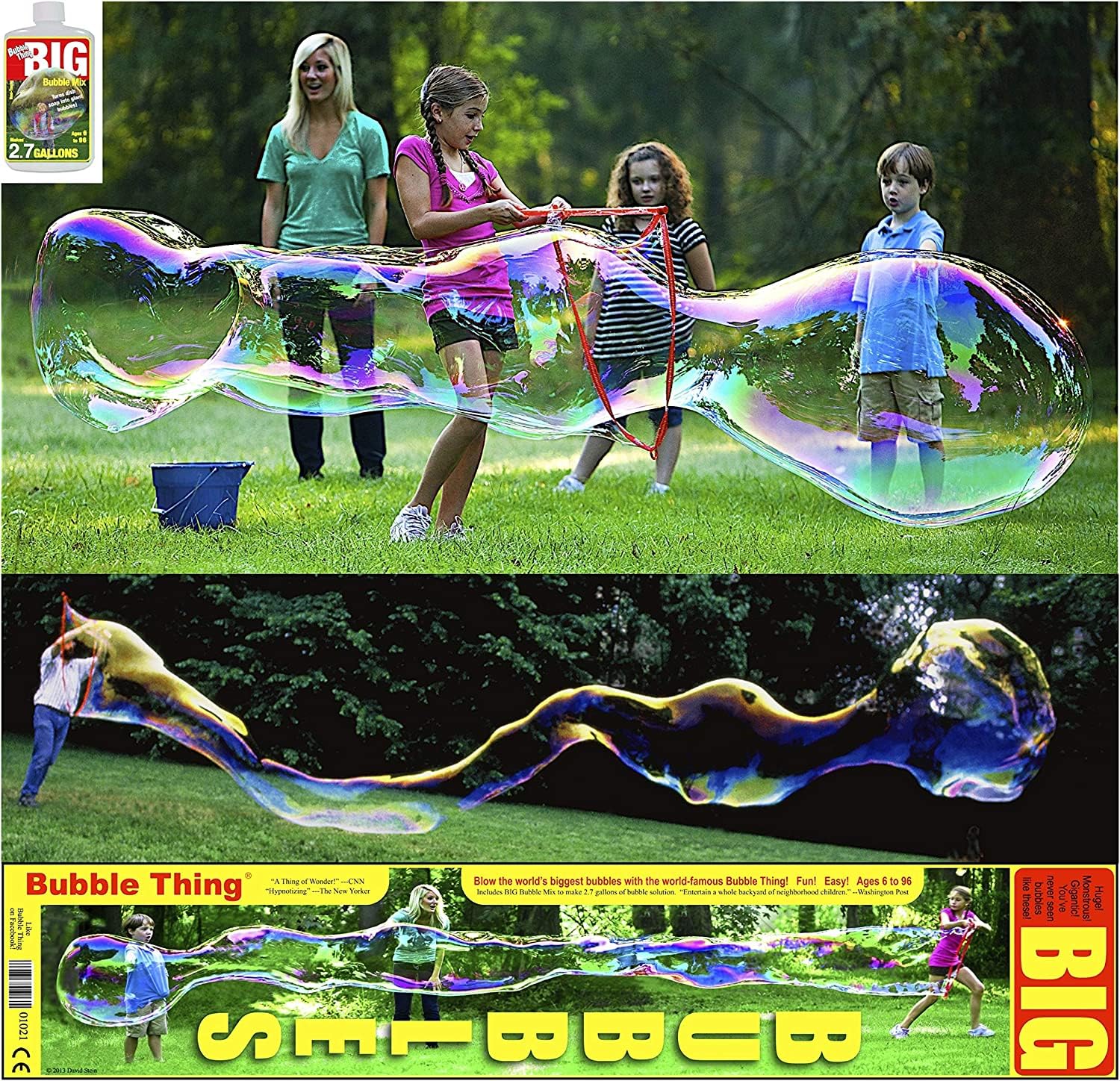 BUBBLETHING Original Big Bubbles Wand & Mix for 2.7 Gallons Bubble Solution