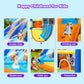 JOYLDIAS Inflatable Water Slide Bounce House,Giant Water Park, Double Slide Bouncer Castle w/Splash Pool, Jump Area, Climbing Wall, 550W Air Blower