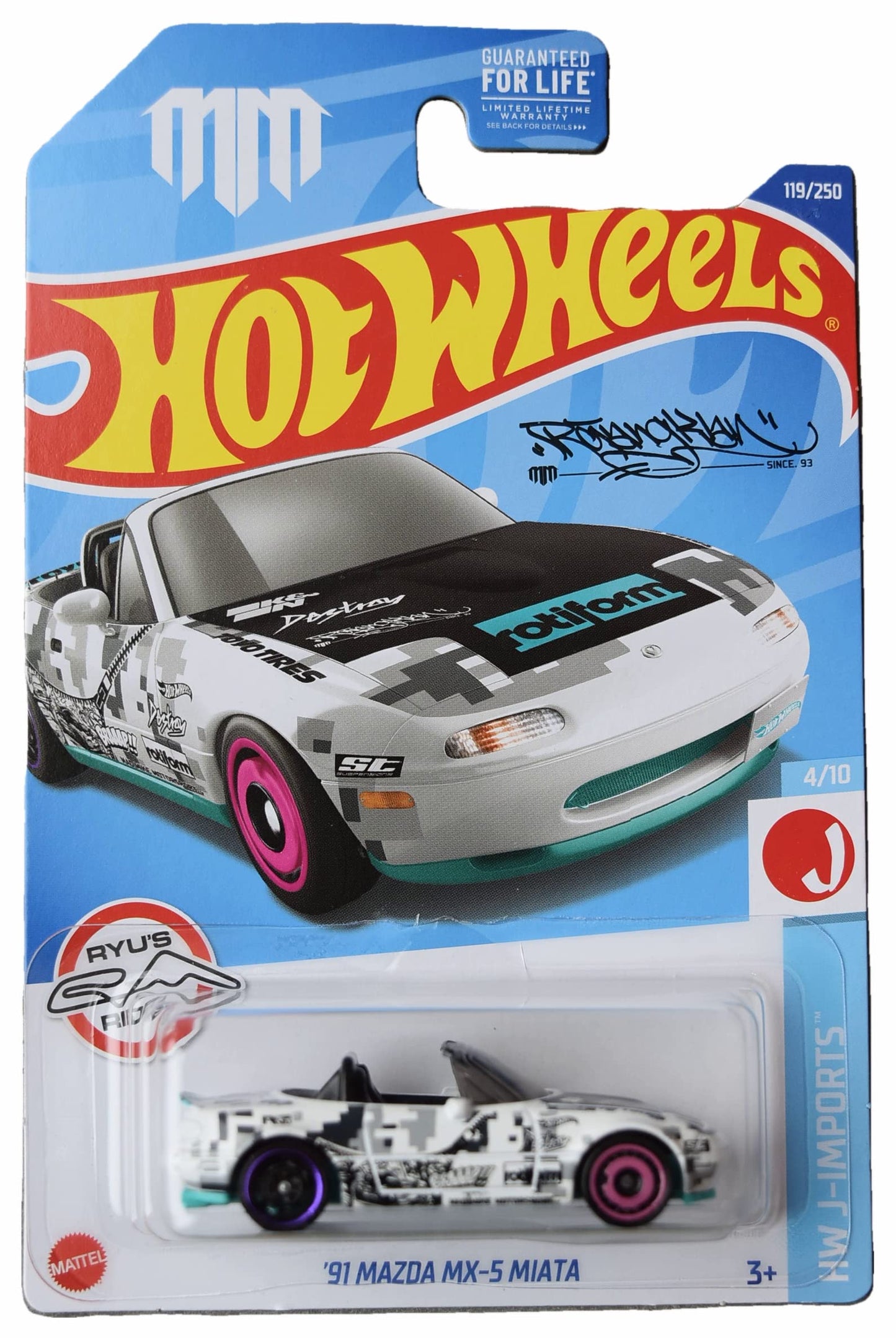 Hot Wheels '91 Mazda MX-5 Miata - J-Imports 4/10 - White