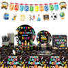122 PCS Back to School Party Supplies, Disposable Tableware Set Include Back to School Plates and Napkins, Cups, Forks, Banner and Tablecloth