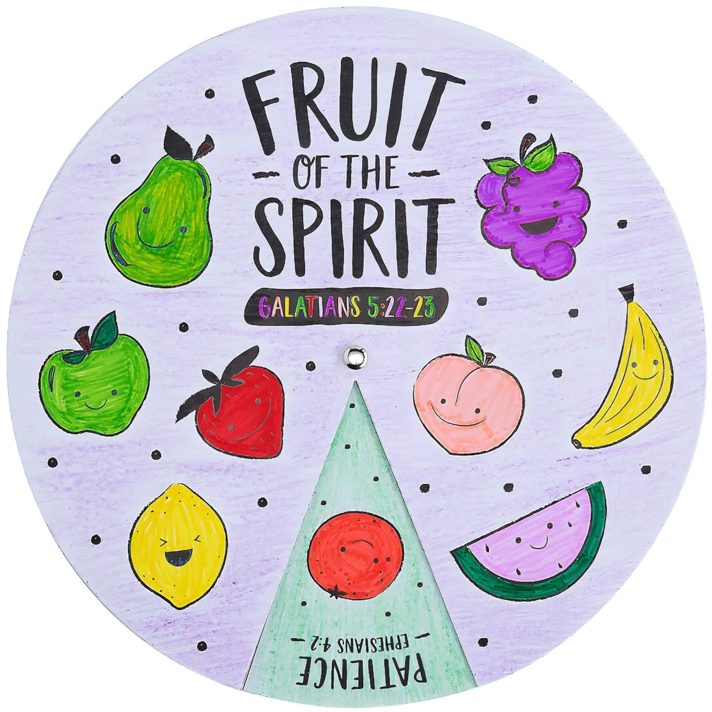 Fun Express Fruit of the Spirit Coloring Wheel - Makes 12 - DIY Religious Craft for Kids