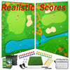 Battle Golf Game - Dual-Sided Mat, Realistic Course Design & Scoring System, Adjustable Height Clubs - Thick Grass-Like Chipping Mat