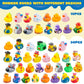 JOYIN 30 Pcs Rubber Ducks, Random Assortment Ducks Bulk with Mesh Carry Bag, Mini Rubber Duckies for Baby Bath Toys, Kids Toddler Summer Pool Toys