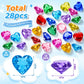 Niceup 28pc Diving Gems Pool Toys, 40mm Acrylic Diamonds and Hearts
