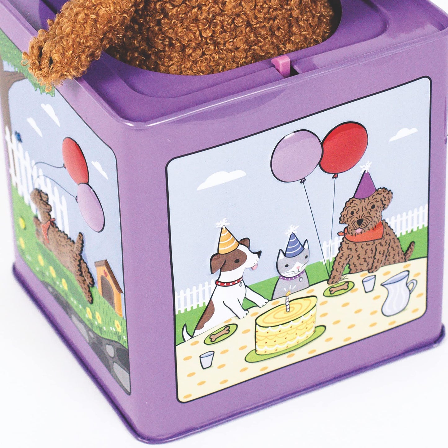 Jack Rabbit Creations Birthday Puppy Jack-in-the-Box Toy - Classic Musical Toy - Ages 3+