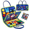 Guolely Busy Board Montessori Toy for 3-6 Year Old Toddlers - Educational Activity Developing Sensory Board for Fine Basic Dress Motor Skills - Travel