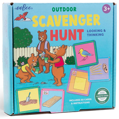 eeBoo Scavenger Hunt Outdoors Game, 50 Cards, Ages 3+