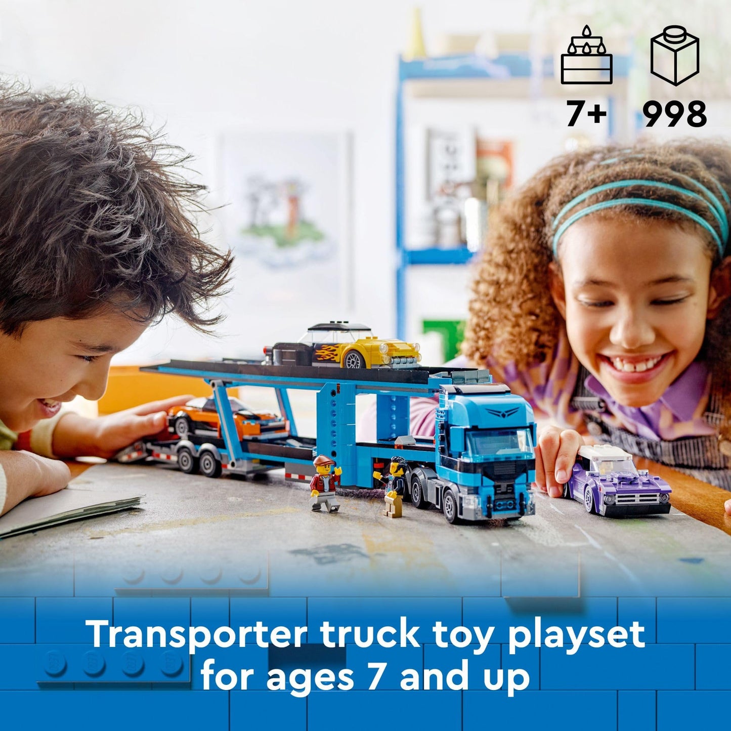 LEGO City Car Transporter Truck with Sports Cars Building Toy Set - Semi Truck Toy with Carrier & Trailer for Boys & Girls, Ages 7+ - Gift Idea