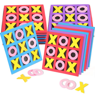 Skylety 36 Pack Tic Tac Toe Foam Tic Tac Toe Mini Board Game Family Classic Educational Table Game for Birthday Party Favors, Birthday Goody Bag