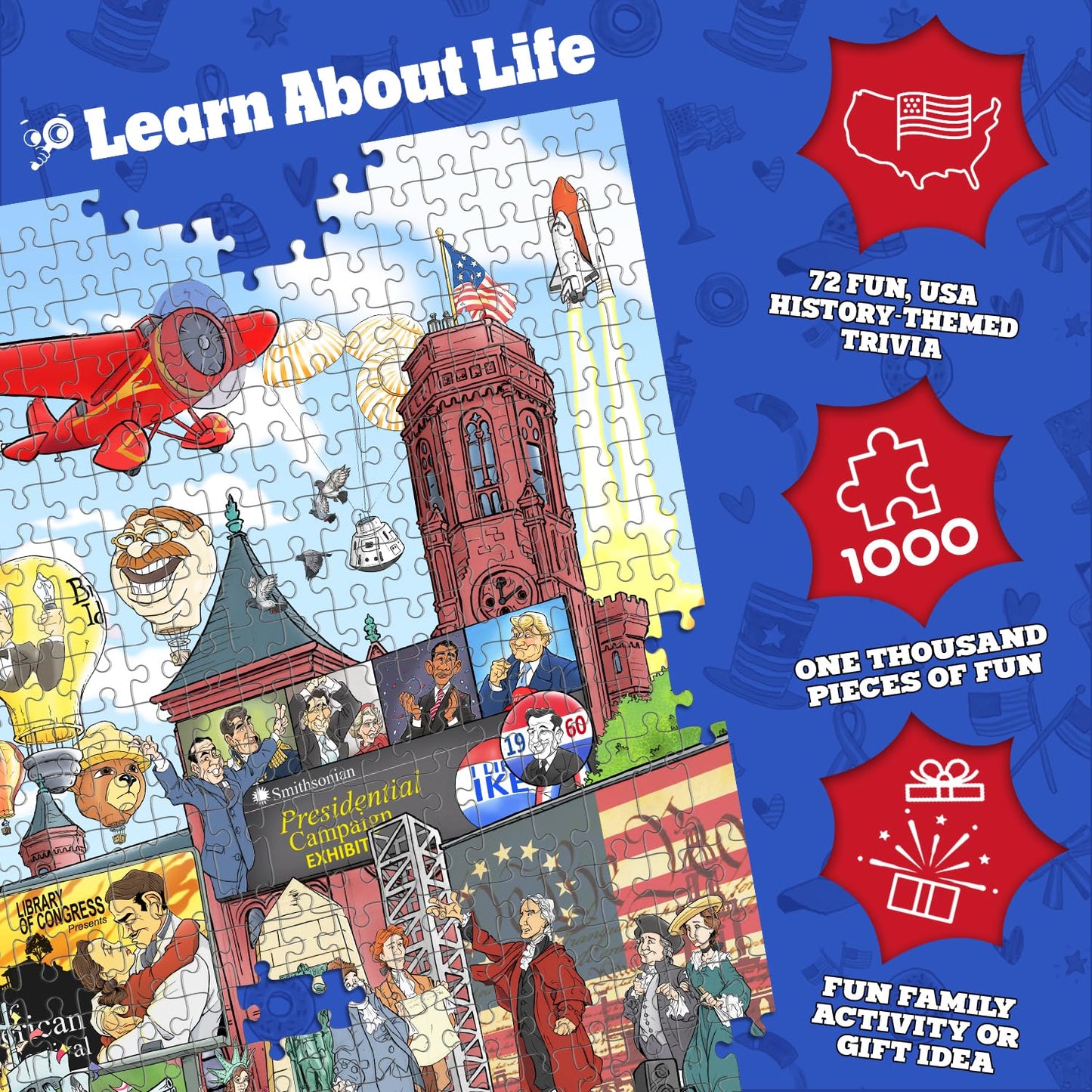 USA 250th Anniversary Puzzle - 1000 Piece Patriotic Jigsaw Gift, Livuzzle