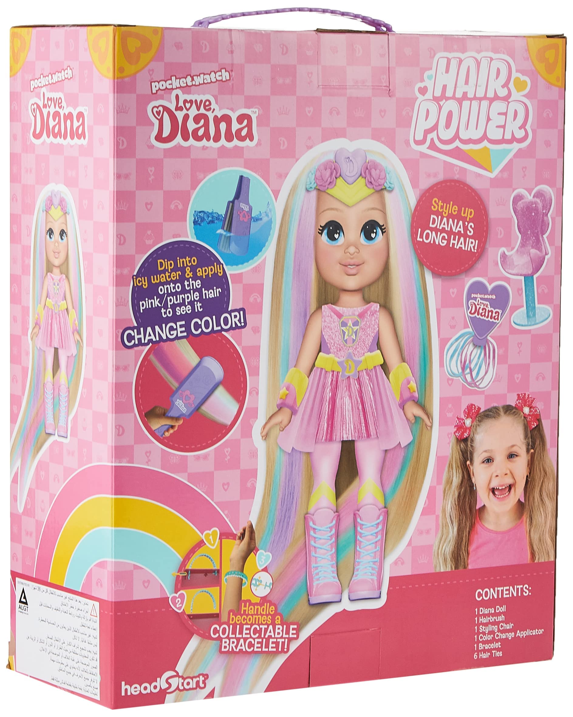 Love, Diana 13" Hairpower Doll and Accessories with Color Changing Hair