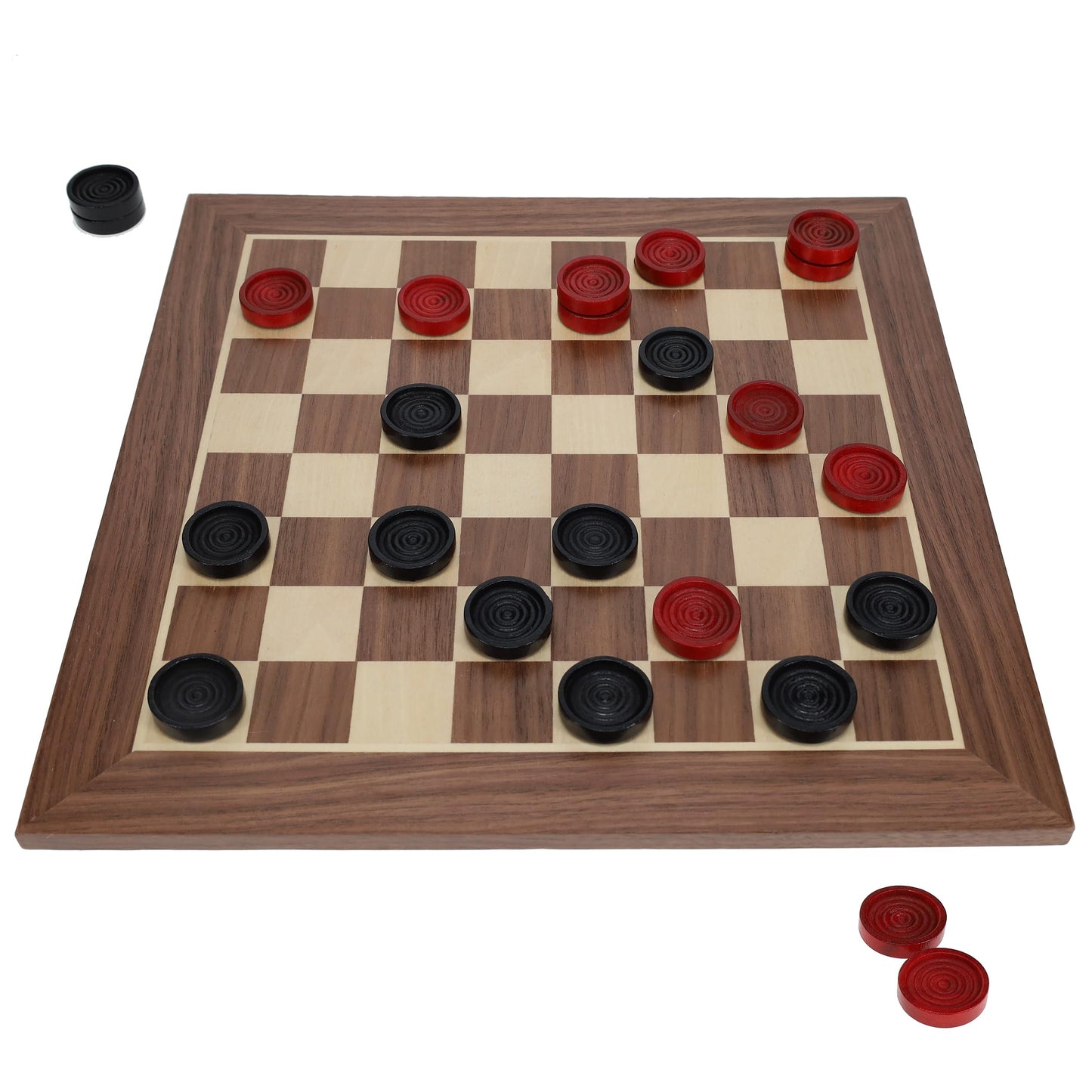 WE Games Old School Wooden Checkers Set Red and Black Pieces - 12 Inch Classic Board Game for Strategy Play, Gatherings, and Game Nights