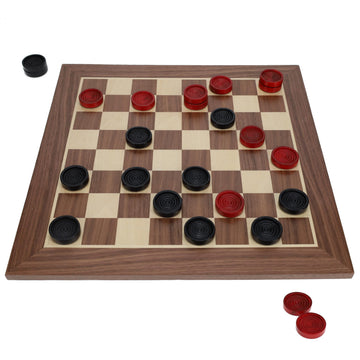 WE Games Old School Wooden Checkers Set Red and Black Pieces - 12 Inch Classic Board Game for Strategy Play, Gatherings, and Game Nights