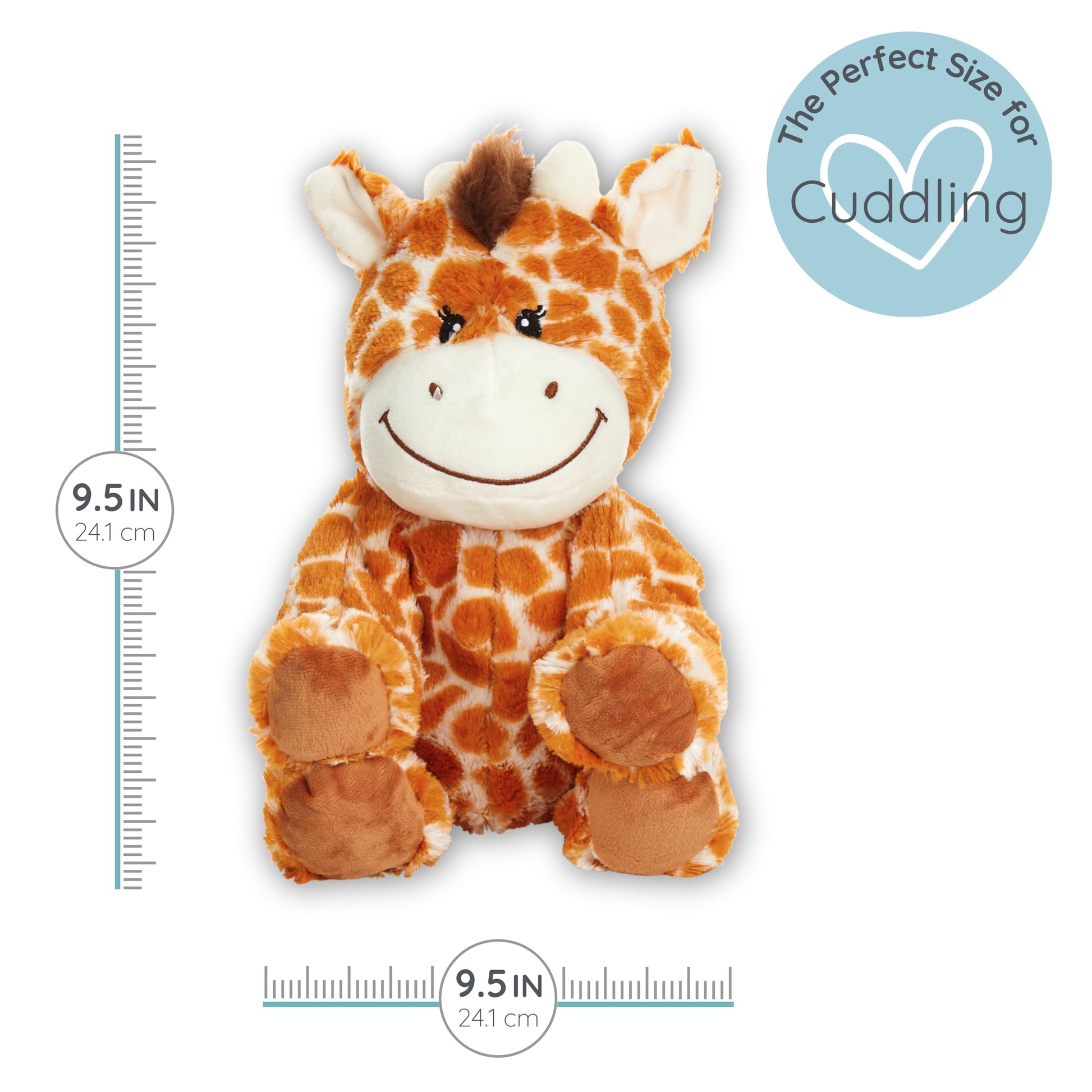 Flirty Giraffe - Microwavable & Weighted Plush Stuffed Animal - Heated Plushie for Warmth - Cute, Soft, Cozy Toy for Adults & Children (Boys, Girls