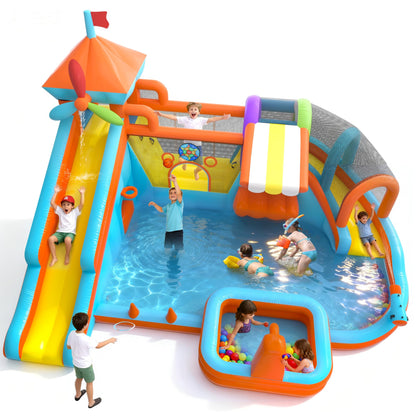 Leistooyfan 12 in 1 Double Water Slide Bounce House for Big Kids