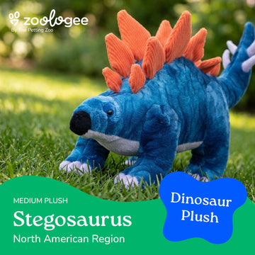 The Petting Zoo Stegosaurus Stuffed Animal Plushie, Gift for Kids, Dinosaur Animals, Blue Dinosaur Plush Toy 17 inches