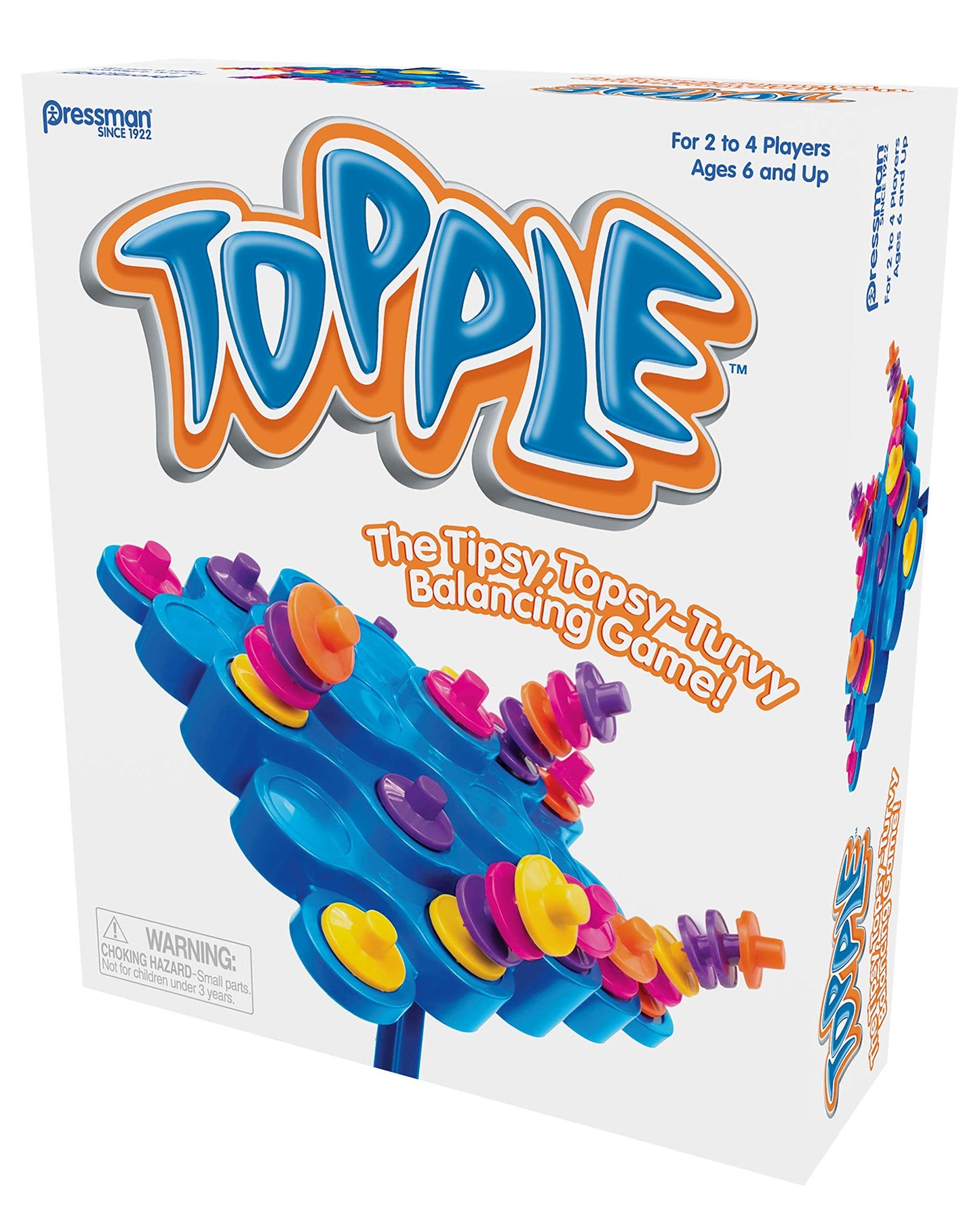 Pressman Original Topple Board Game | Classic & Fun Balancing Game for Kids & Family | Promotes STEM Skills | Great Gift Idea | 2-4 Players, Ages 6+