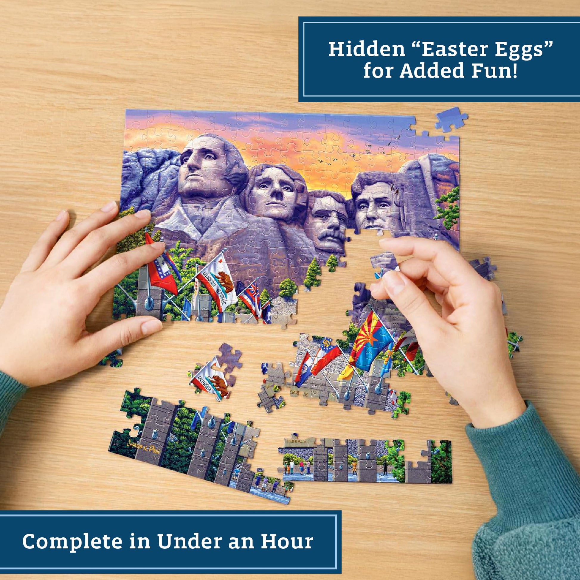 Boardwalk Mt. Rushmore 210 Piece Personal Puzzle, Jigsaw Puzzles with Premium Box, South Dakota Gifts for Adults, 6"x8"