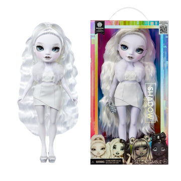 Rainbow High Shadow High Natasha Zima Grayscale 11” Fashion Doll with White Hair and White Outfit, Stylish Handbag, for Kids 4-10 Years Old