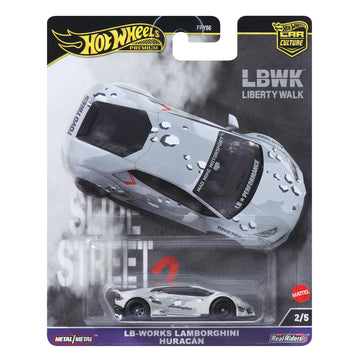 Hot Wheels Premium Car Culture Collectible Toy Car, 1:64 Scale Die-Cast LB-Works Lamborghini Huracan Coupe, Slide Street Vehicle with Real Riders
