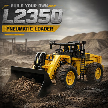 Mould King 17068 L2350 Pneumatic Wheel Loader, 1028PCS Engineering Building Blocks Set with Realistic Pneumatic Functions, 1:20 Scale Heavy