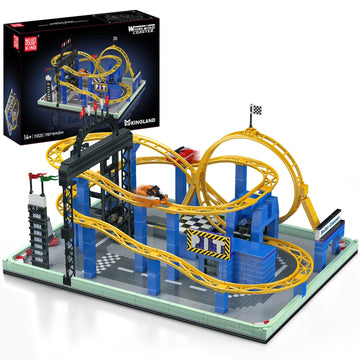 Mould King Roller Coaster Building Set, Large Amusement Park Coaster Model Kit with Motors, Whirlwind Coaster Creative Gift for Adults, STEM Toy Kit