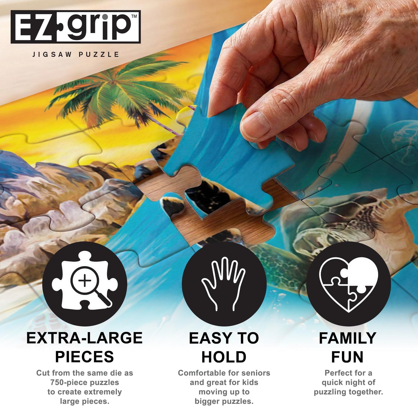 MasterPieces 300 Piece EZ Grip Jigsaw Puzzle - Breaking Waves - 18"x24"