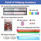 American Mahjong Game Set with Pink Carrying Bag,166 Premium White Tiles (1.2''), All-in-One Color Rack/Pushers, Chips, Wind Indicator, English