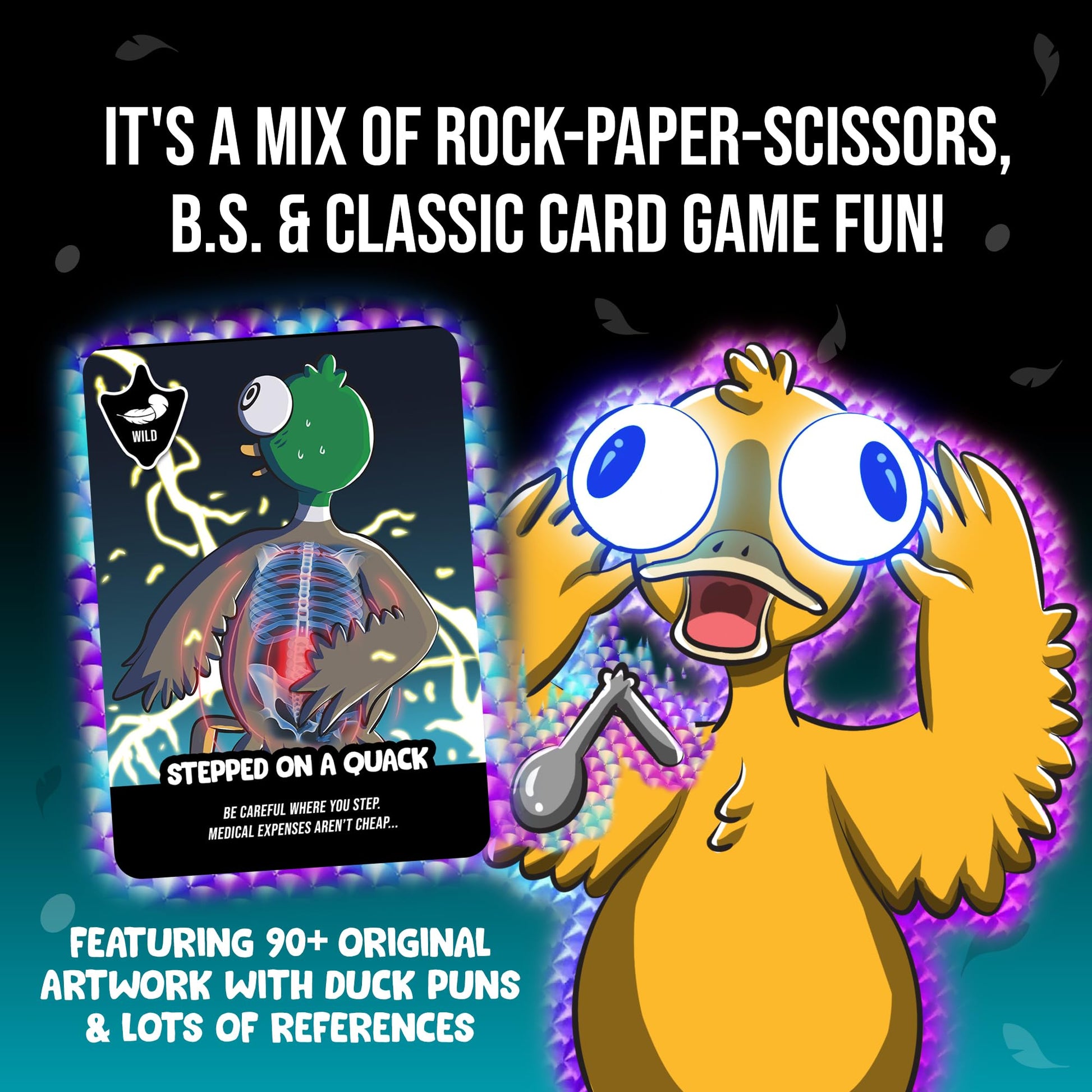 Chicken Challengers Quack Heads Card Game The 4D Rock Paper Scissors Bluffing Party Game | Competitive and Fun for Adults & Teens, 2-6 Players, Ages