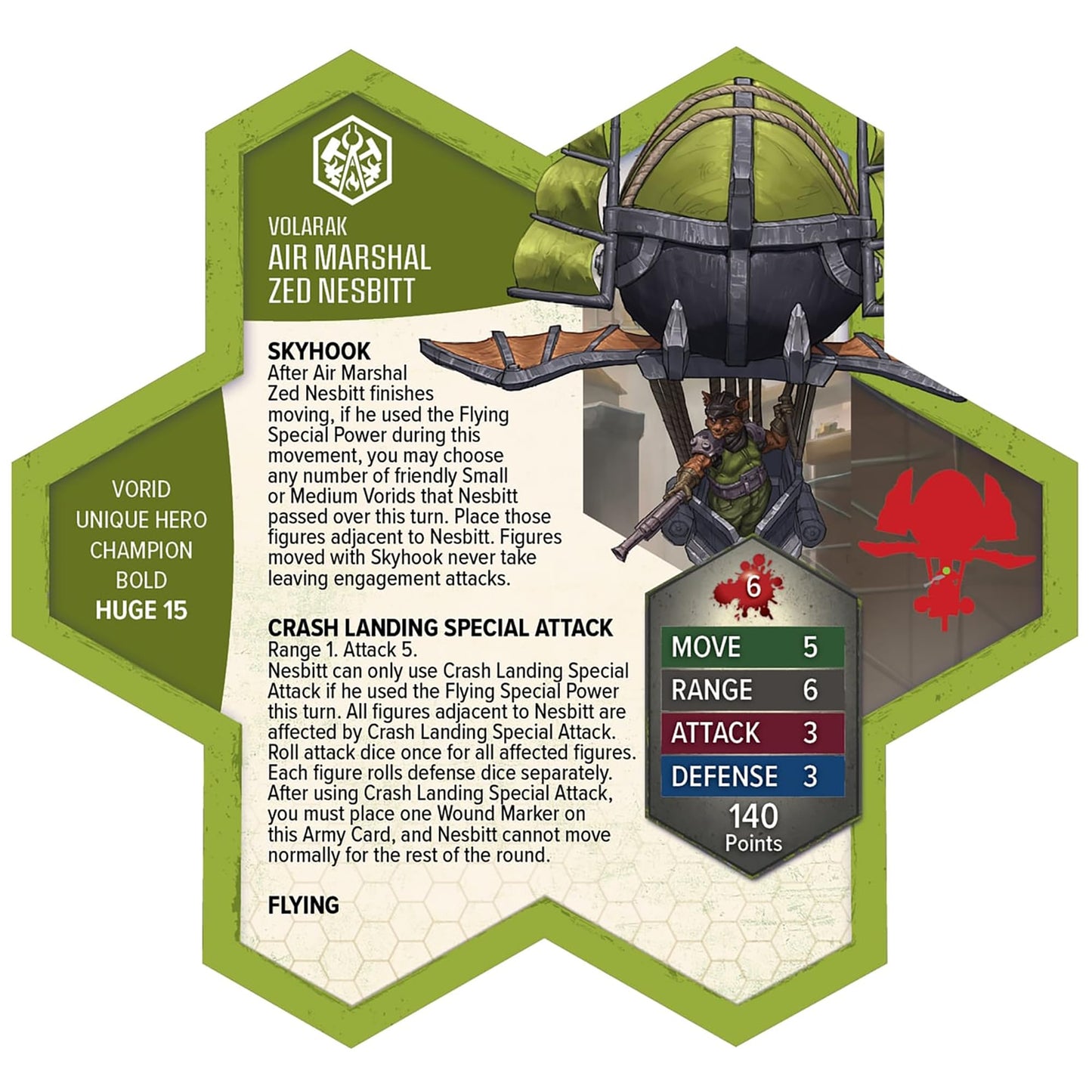 Renegade Game Studios Heroscape Age of Annihilation Air Marshal Zed Nesbitt Army Expansion Miniature