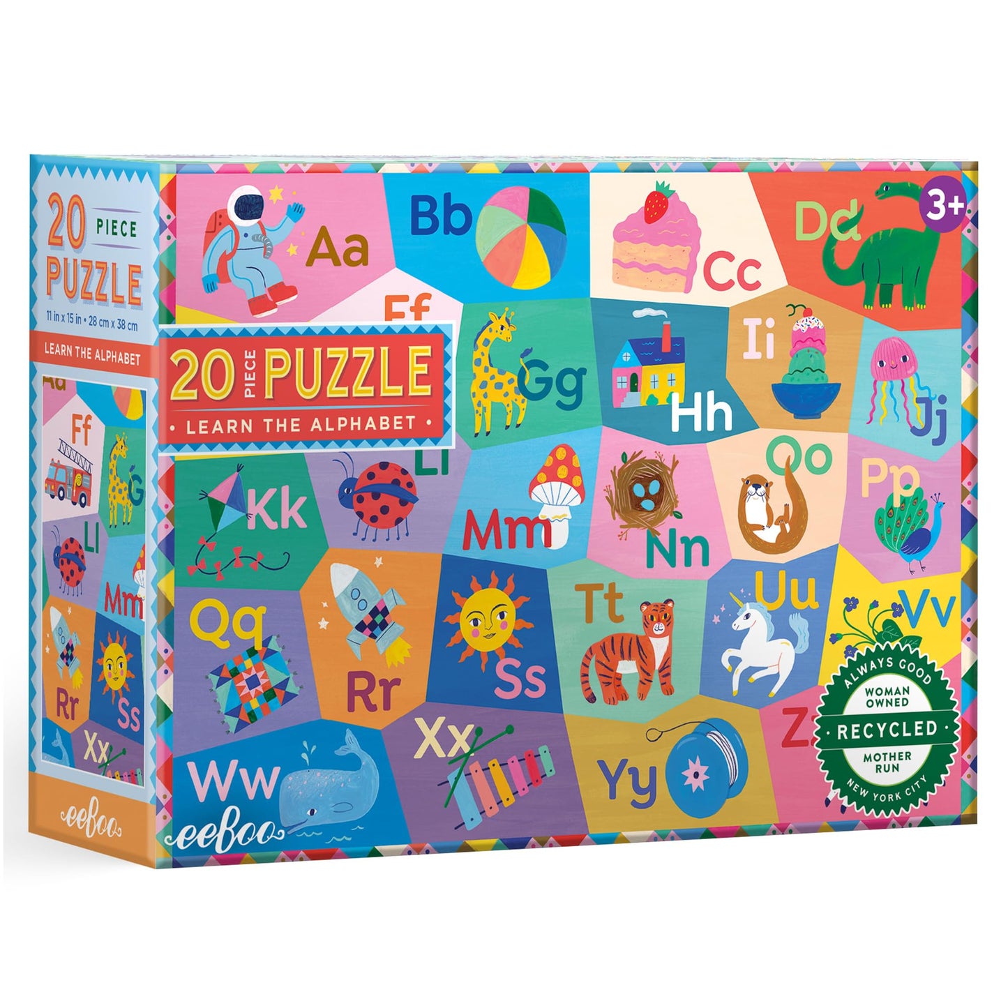 eeBoo Learn the Alphabet 20 Giant Piece Children's Puzzle, 15" x 11"