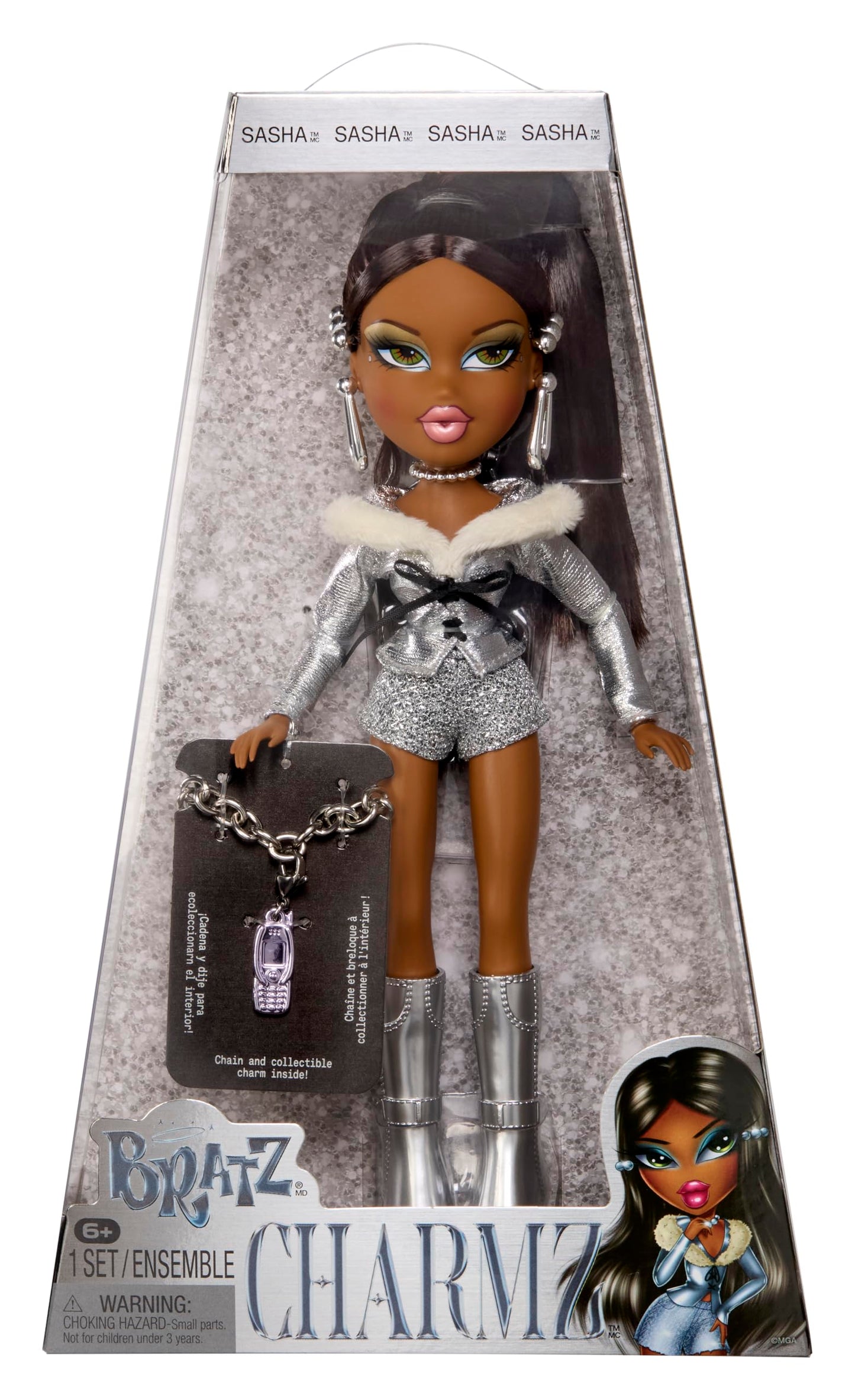 Bratz Charmz Sasha Fashion Doll with Collectible Charm Bracelet