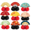 9 Pcs Folding Fans Honeycomb Centerpieces Japanese Folding Fans Birthday Centerpiece Decorations Folding Fans Table Decorations for Folding Fans Party
