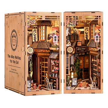 DIY Book Nook Kit with LED Lights | 3D Puzzles for Adults & Teens, Miniatures and Model Building Kits for Bookshelf Decor, Relaxing & Creative Gift